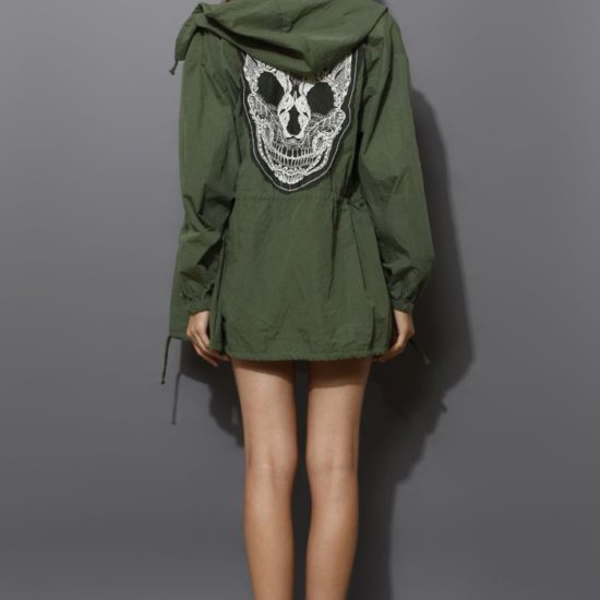 Oversized Hooded Lace Skull Trench Coat – JuDeLovesYou