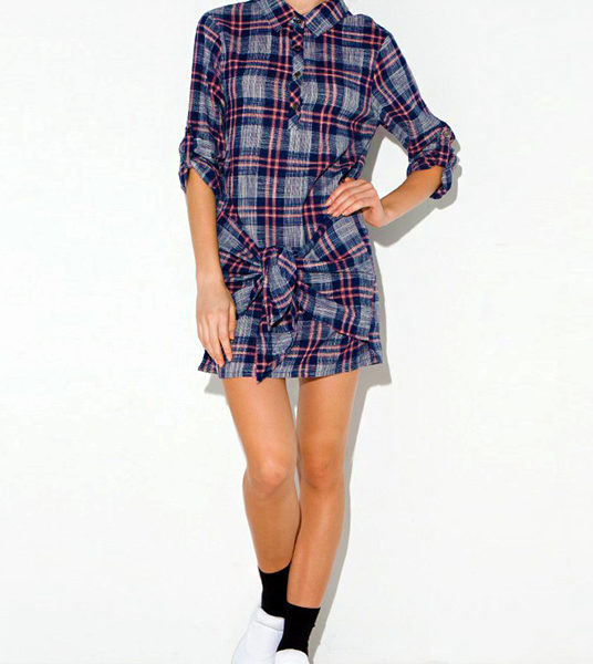 WRAPPED PLAID SHIRT DRESS Women-Dress-2015-Spring-Autumn-Retro-British-Style-Long-Sleeve-Funny-Dress-Women-Plaid-Shirt-Dresses-2