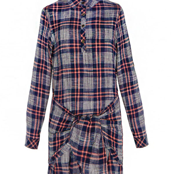 WRAPPED PLAID SHIRT DRESS Women-Dress-2015-Spring-Autumn-Retro-British-Style-Long-Sleeve-Funny-Dress-Women-Plaid-Shirt-Dresses-3