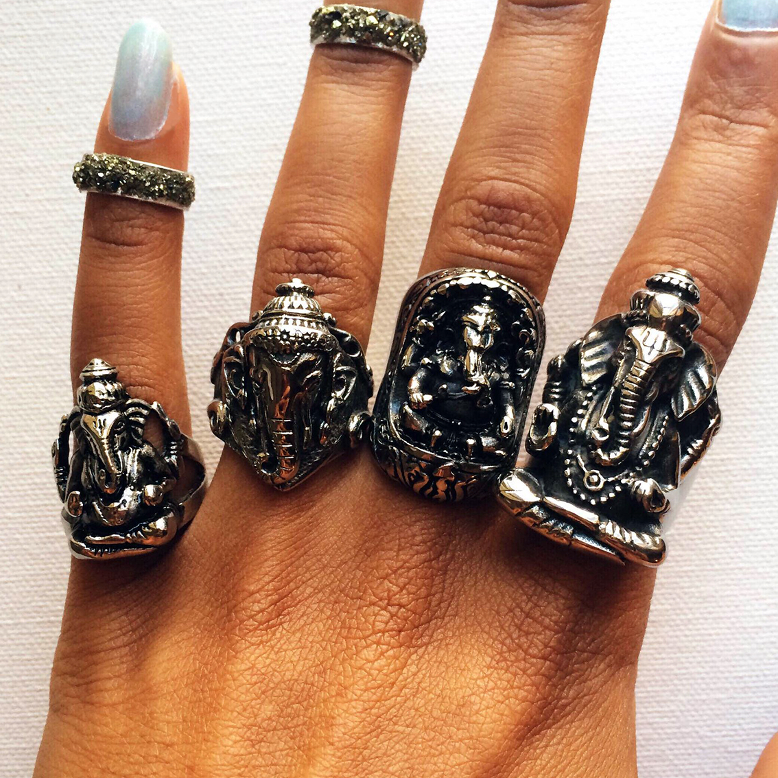 Ganesha Delicate Silver Ring – Shriya Silver