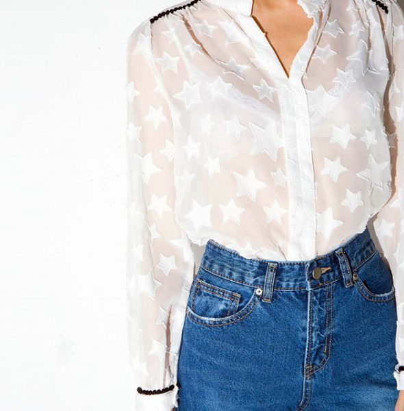 Sheer Star Blouse X2RaXXagOFbXd