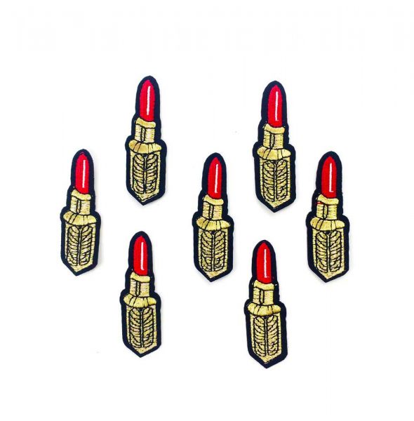 de Luxe Lipstick Embroidered Iron On Patches